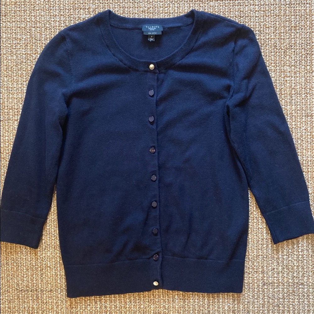 Talbots navy blue cardigan